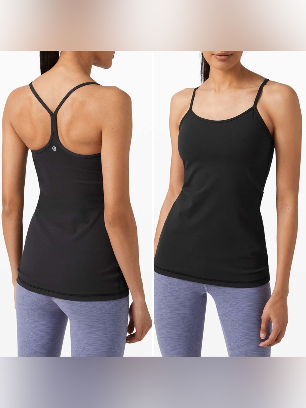Lululemon Black Power Y Tank Top Athletic Women’s Size 8